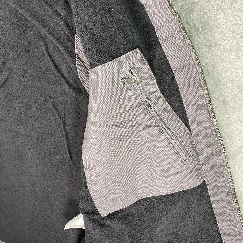 Carhartt Duck Canvas Fleece Lined Vest Mens M Relaxed Fit Gray Hooded 103837 GVL